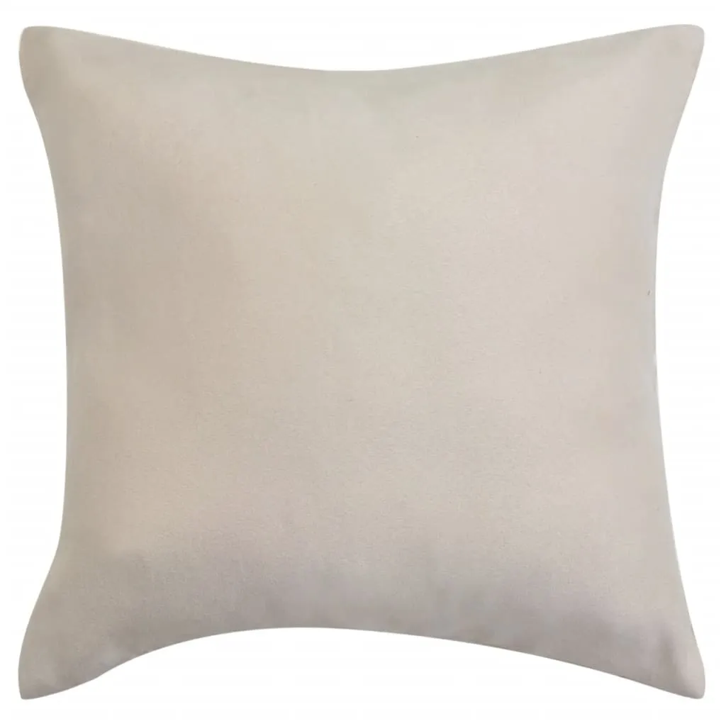 Cushion Covers 4 pcs 50x50 cm Polyester Faux Suede Beige