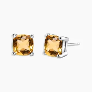 Cushion Cut Citrine Jewellery Earrings in Sterling Silver | Irosk Australia ®