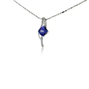 Cushion Tanzanite & Diamond Pendant