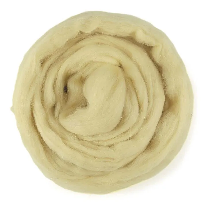 Custard - Merino Wool Top Roving - 50 gram (1.75 oz) Ball - Color 604