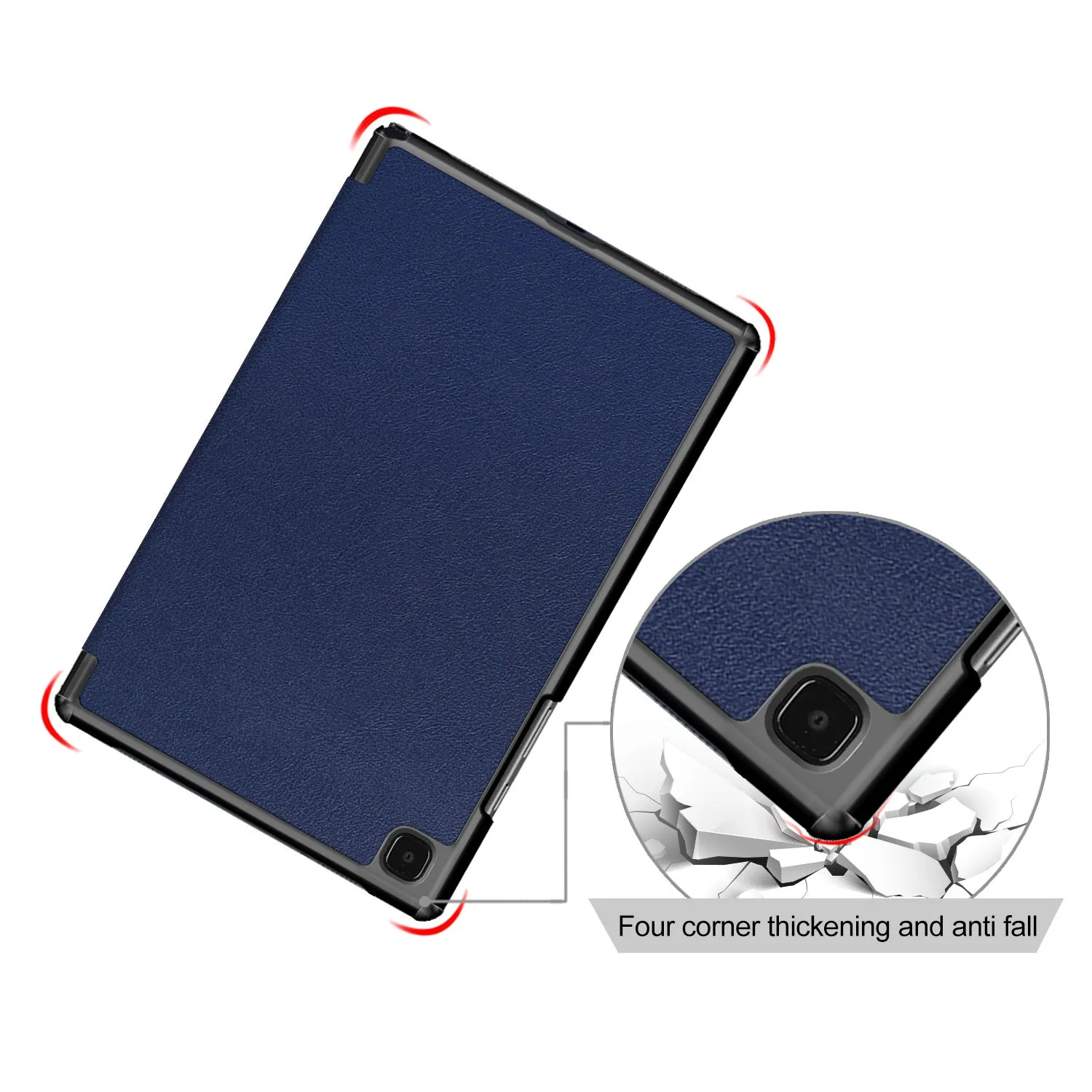 Custer tri-fold  flat leather case is suitable for Samsung  Tab A7 T500/T505/T507 case