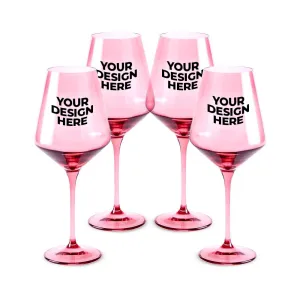 Custom 400ml Hand-Blown Colored Wine Glasses