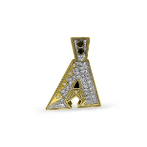 Custom Arizona Diamondbacks Black & White Diamond 14k Gold Pendant