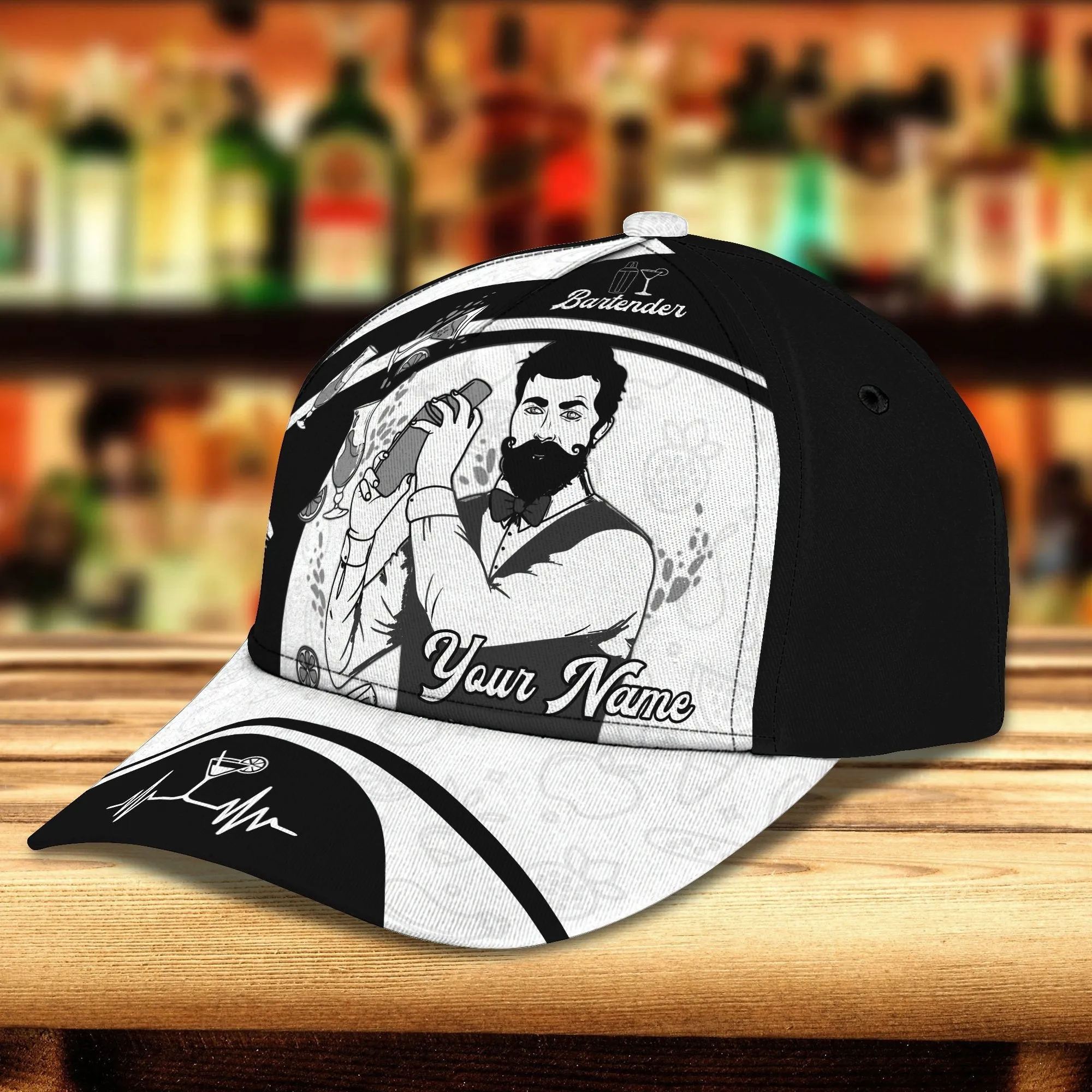 Custom Bartender Cap Hat, 3D All Over Print Cap Hat For Bartender, Bartender Classic Cap Hat