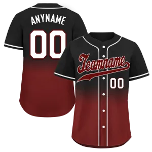 Custom Black Red Fade Fashion Personalized Authentic Baseball Jersey BSBJ01-D0a70f0