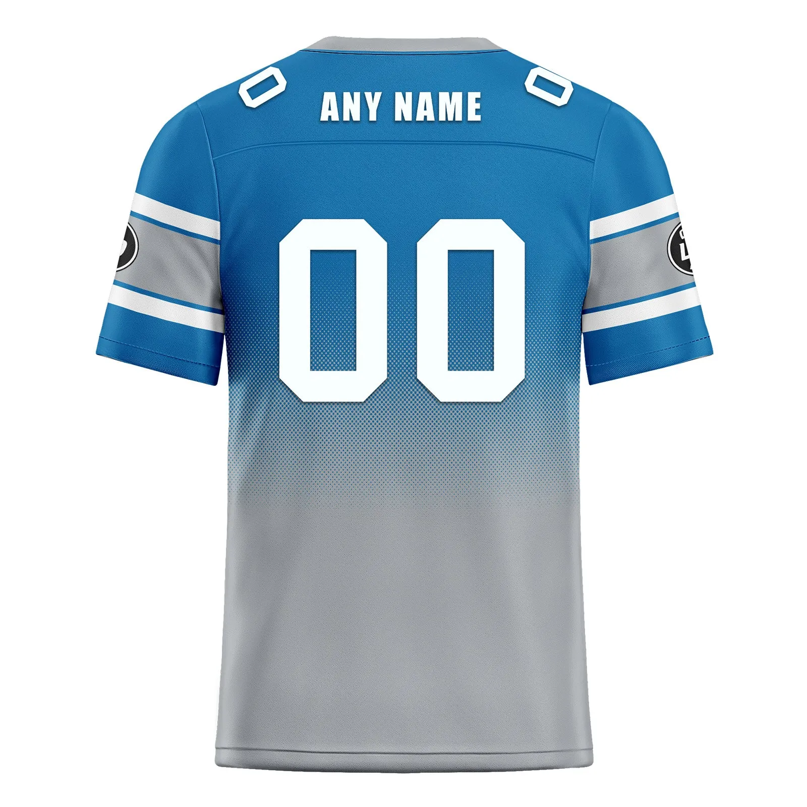 Custom Blue Gray Detroit Personalized Authentic Football Jersey FBJ02-D020249-11