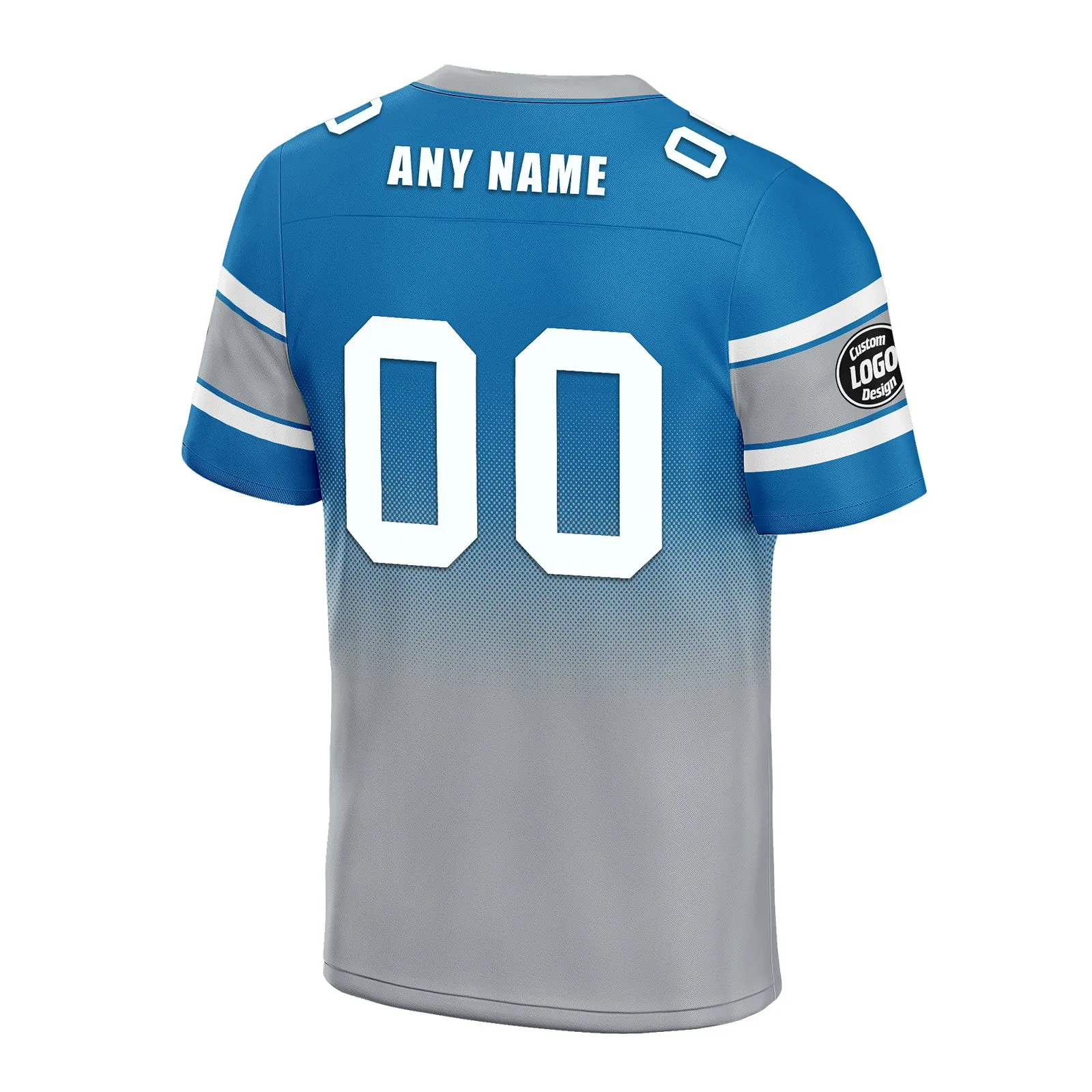 Custom Blue Gray Detroit Personalized Authentic Football Jersey FBJ02-D020249-11