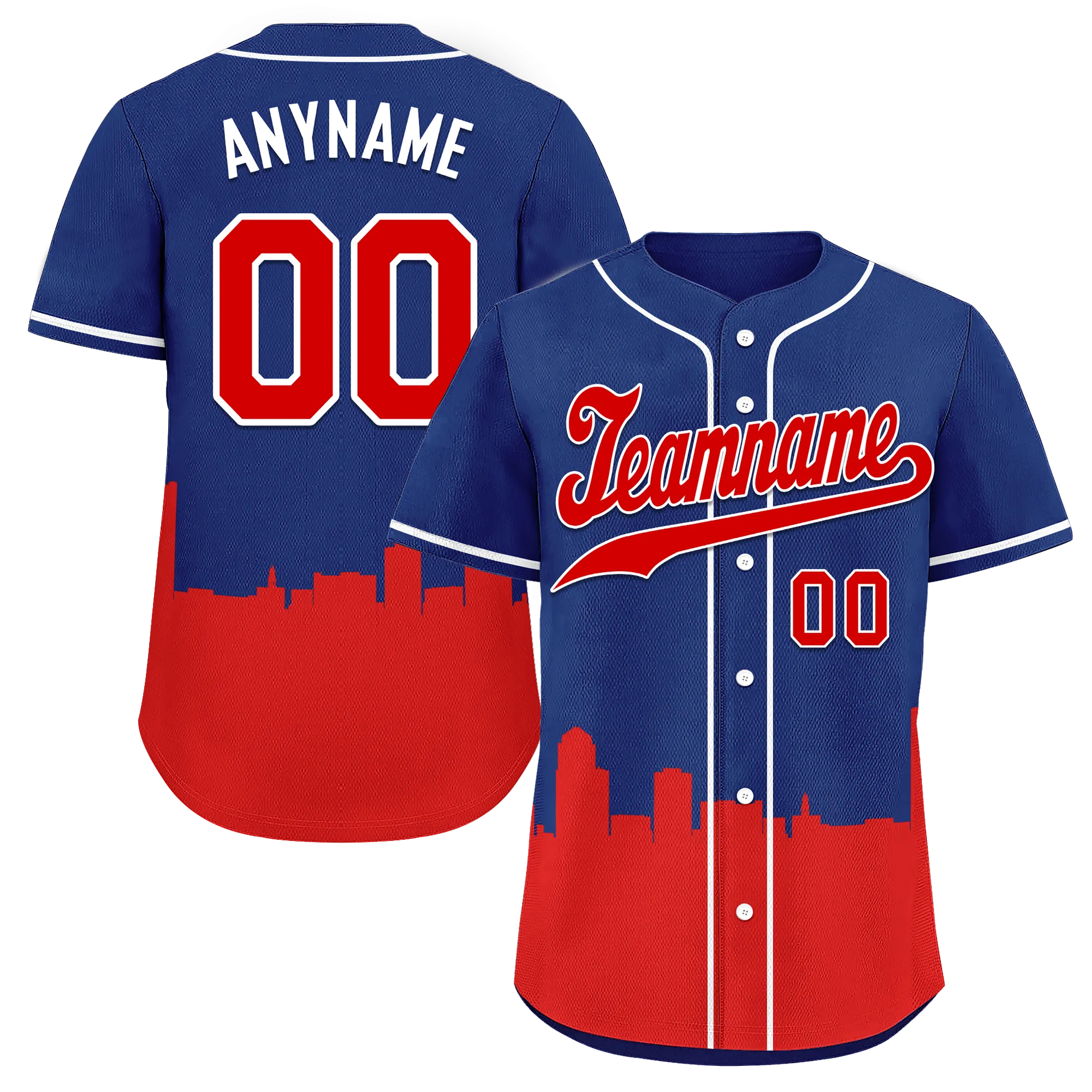 Custom Blue Red City Edition Personalized Authentic Baseball Jersey BSBJ01-D017136