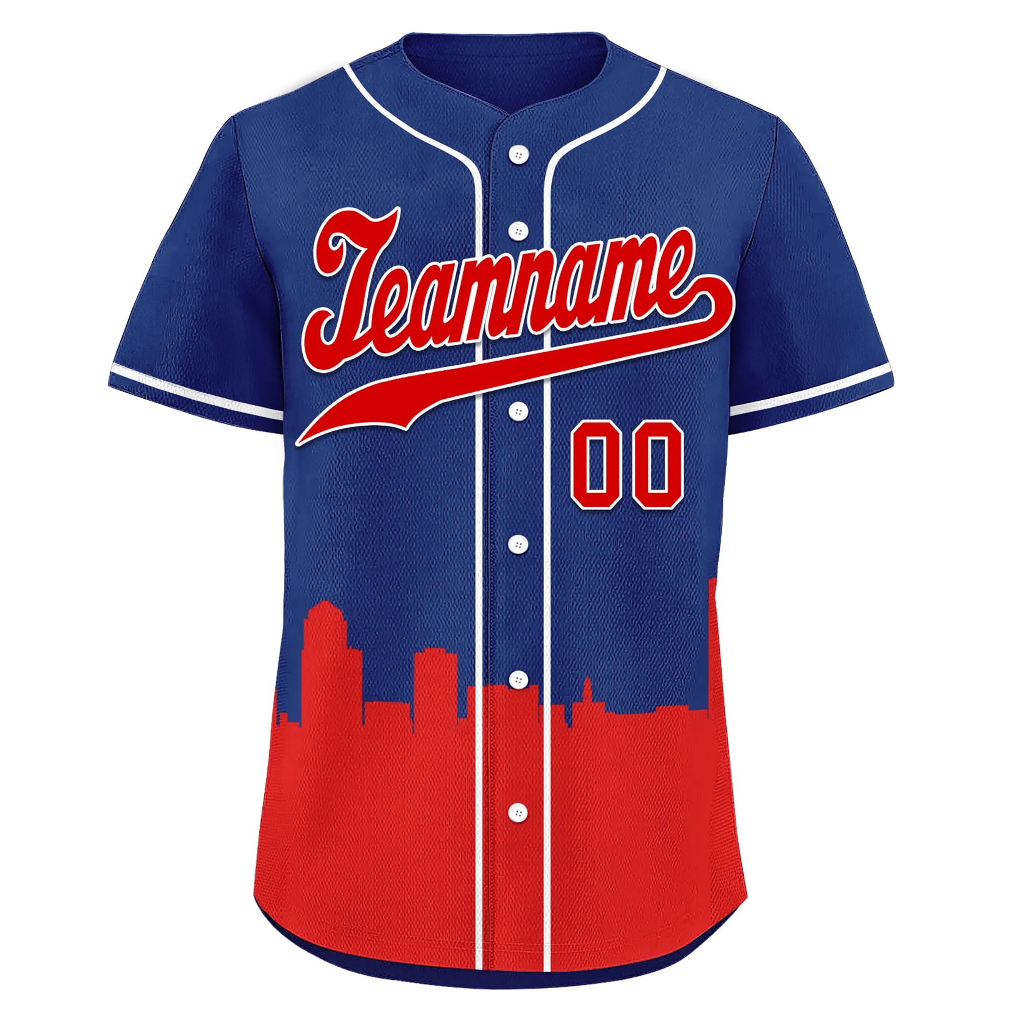 Custom Blue Red City Edition Personalized Authentic Baseball Jersey BSBJ01-D017136