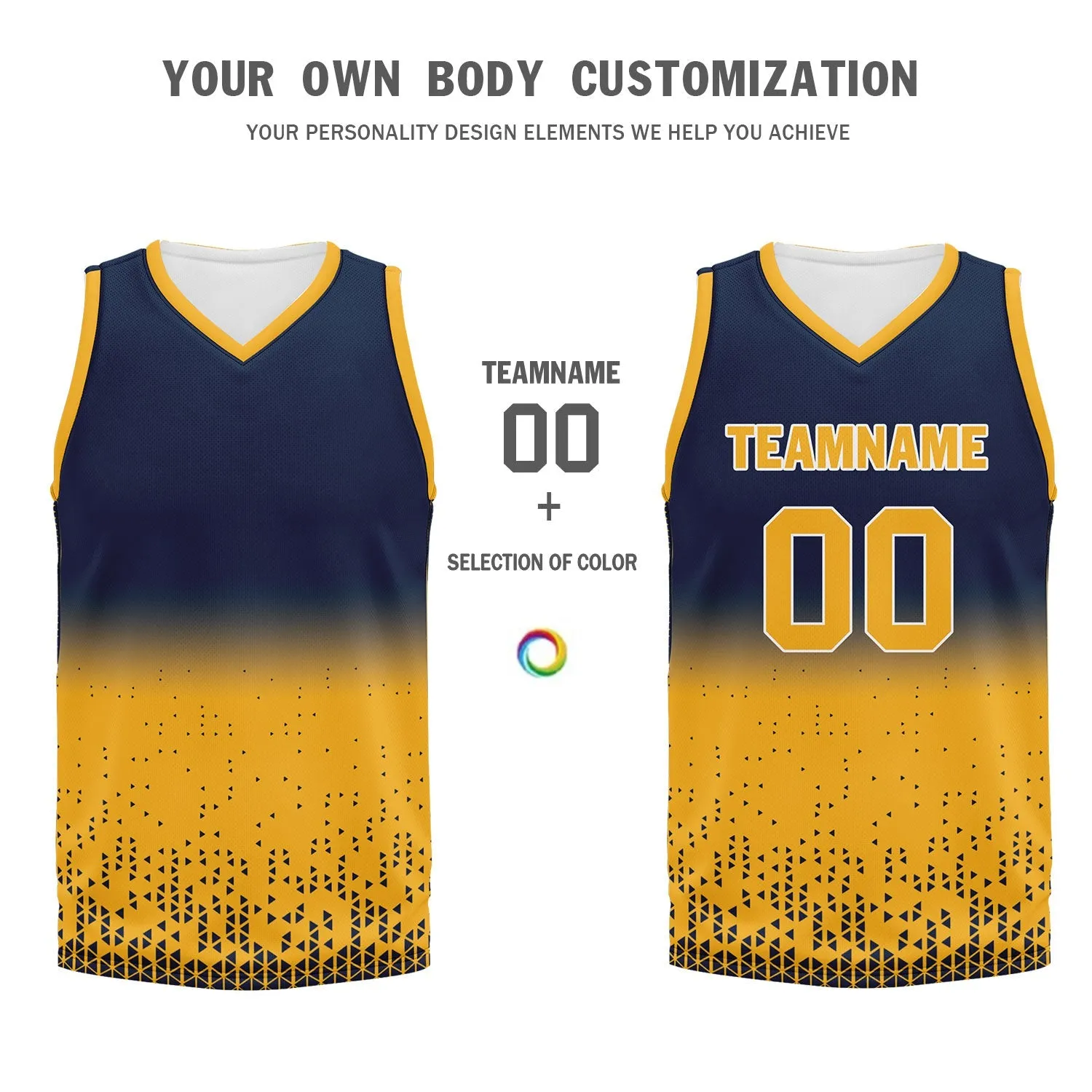 Custom Blue Yellow Fade Fashion Sports Uniform Basketball Jersey BBJ01-D020102-6