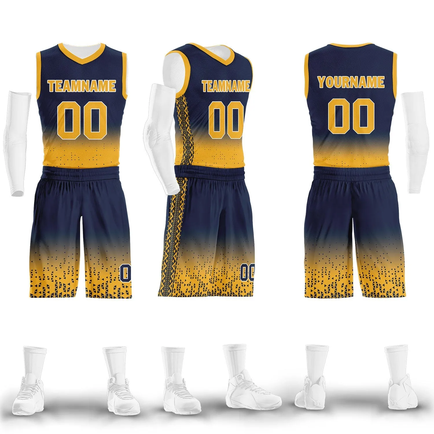 Custom Blue Yellow Fade Fashion Sports Uniform Basketball Jersey BBJ01-D020102-6