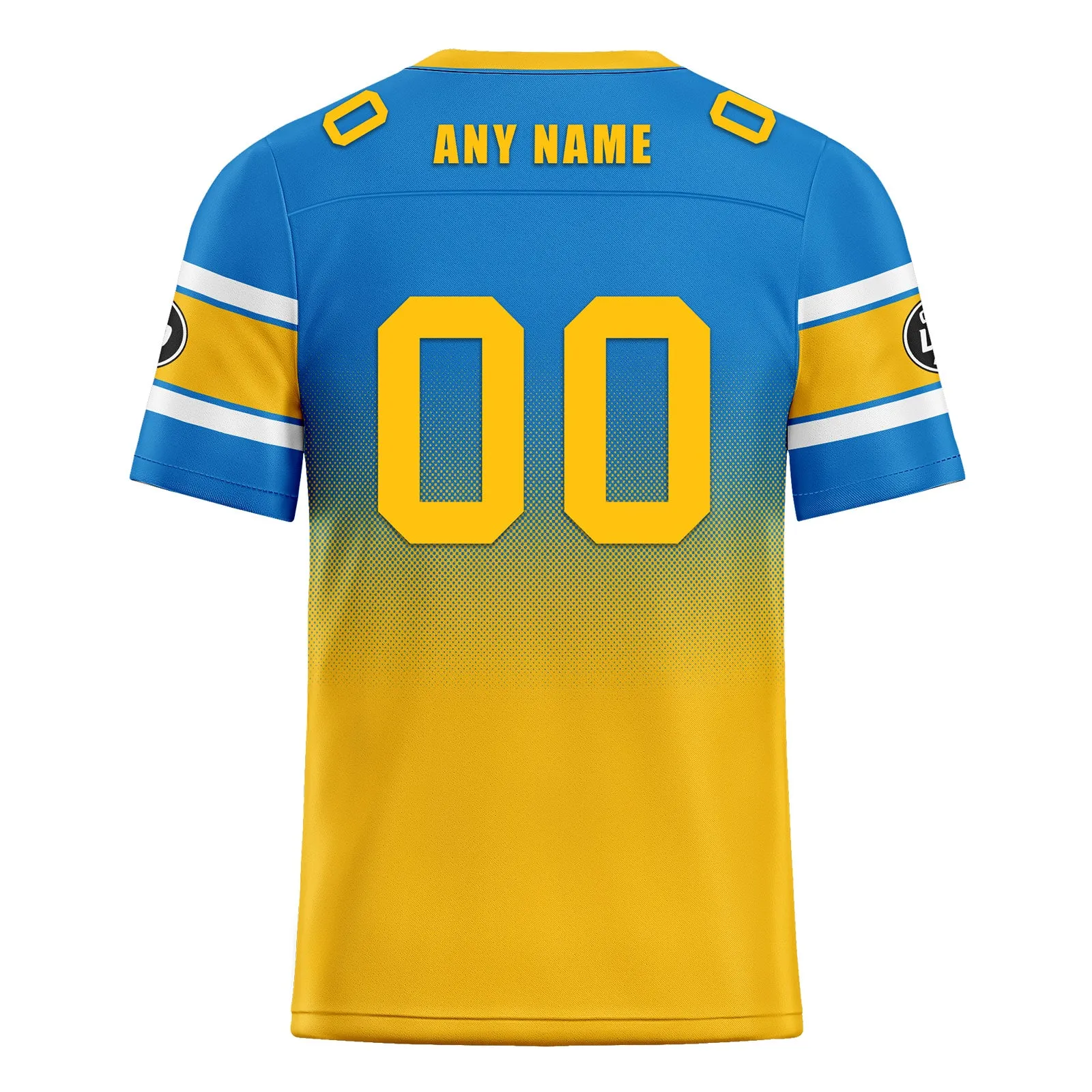 Custom Blue Yellow Los Angeles Personalized Authentic Football Jersey FBJ02-D020249-22