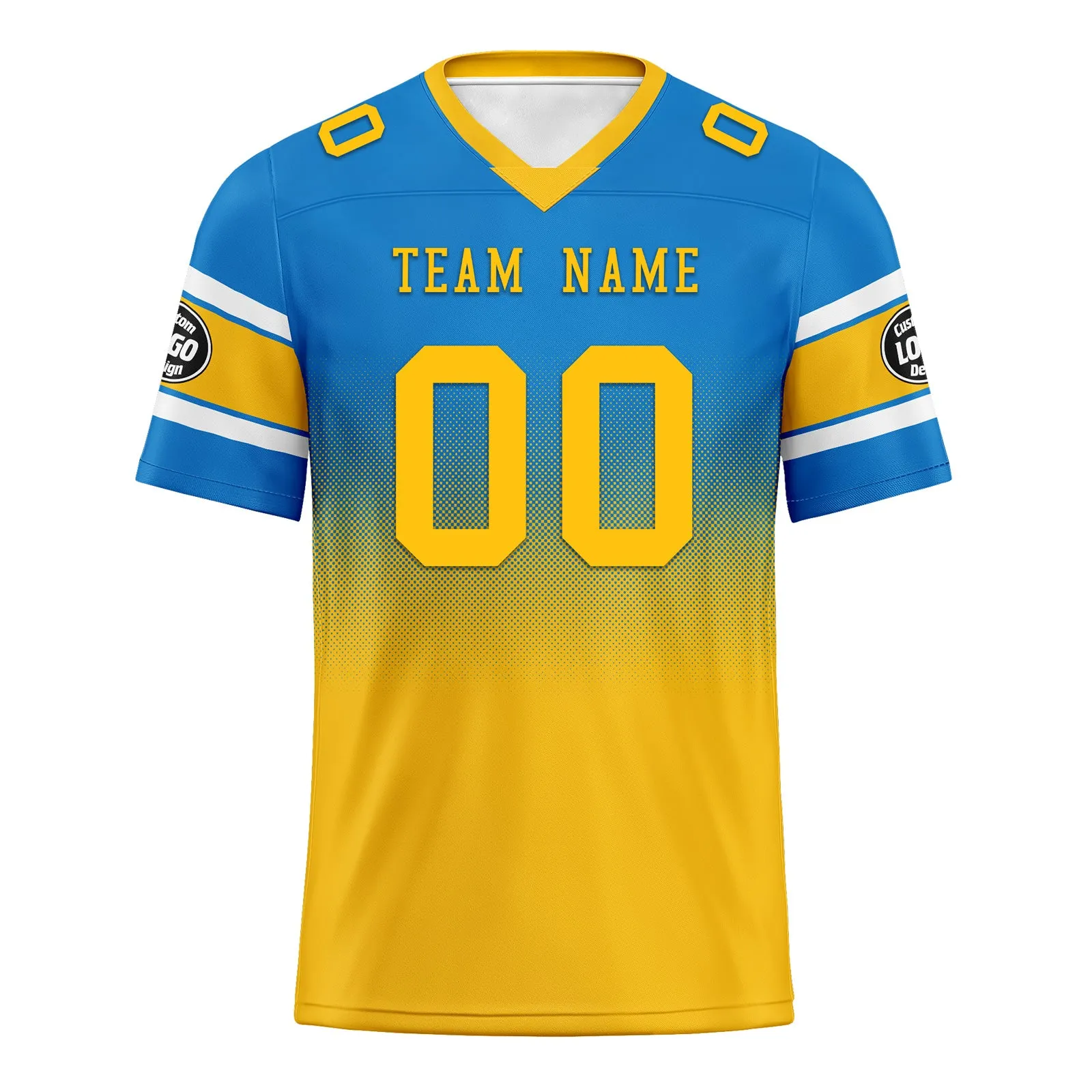 Custom Blue Yellow Los Angeles Personalized Authentic Football Jersey FBJ02-D020249-22