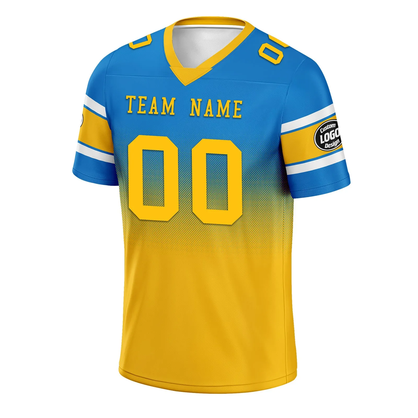 Custom Blue Yellow Los Angeles Personalized Authentic Football Jersey FBJ02-D020249-22