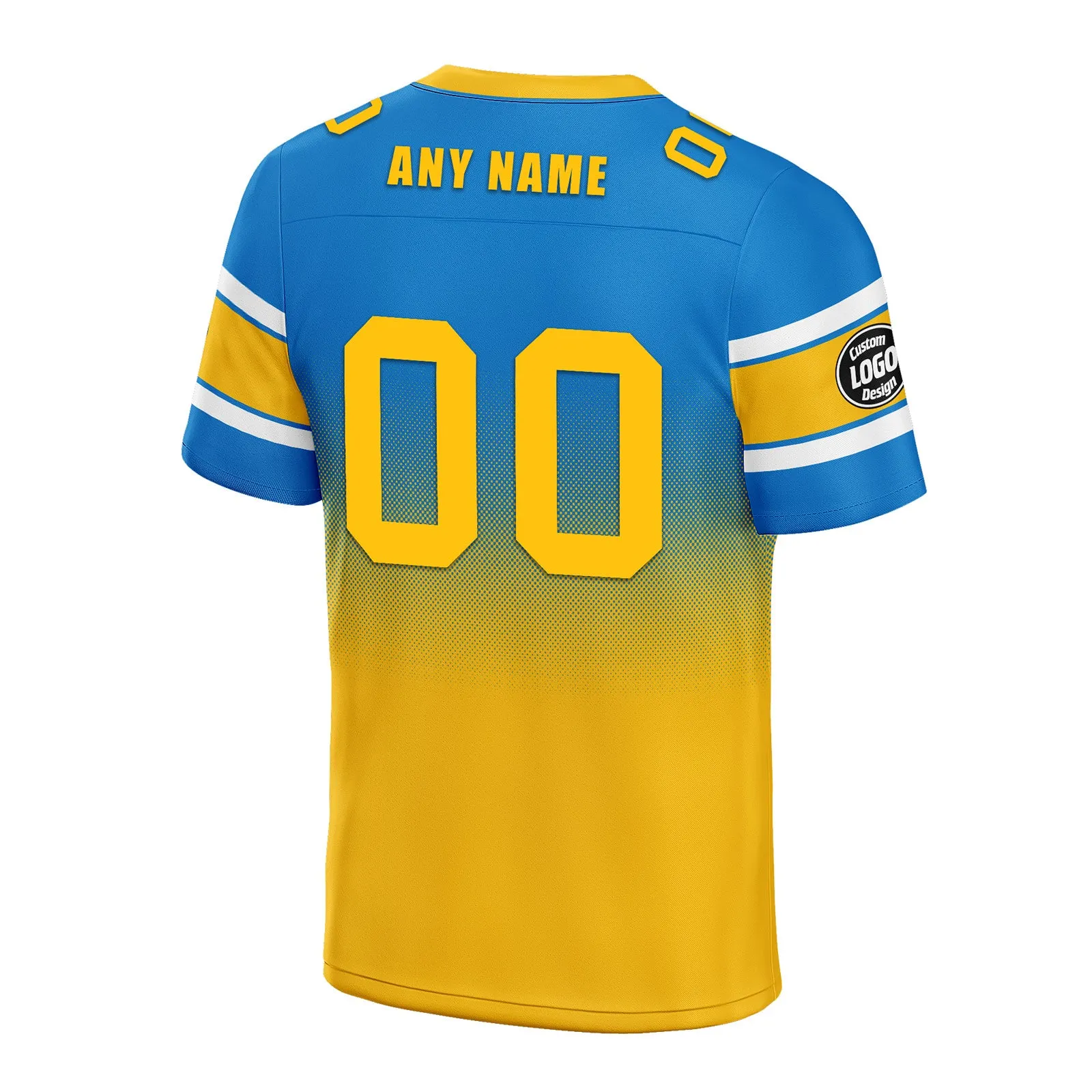 Custom Blue Yellow Los Angeles Personalized Authentic Football Jersey FBJ02-D020249-22