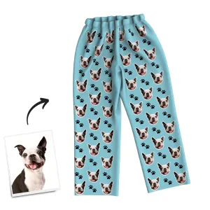 Custom Dog Photo Pajama Pants, Sleepwear, Nightwear