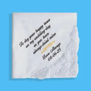 Custom Embroidered Long Phrase Handkerchief with Flourish