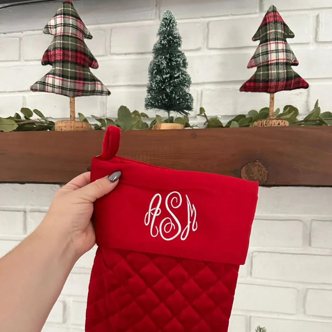 Custom Embroidered Quilted Christmas Stockings