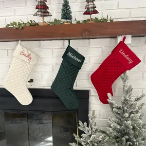 Custom Embroidered Quilted Christmas Stockings