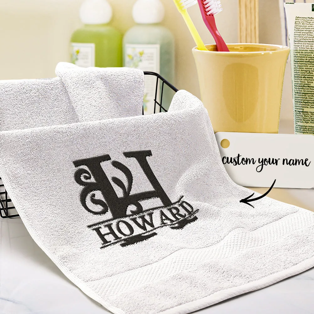 Custom Embroidered Towel Personalised Initial and Name Towel Gift for Lover