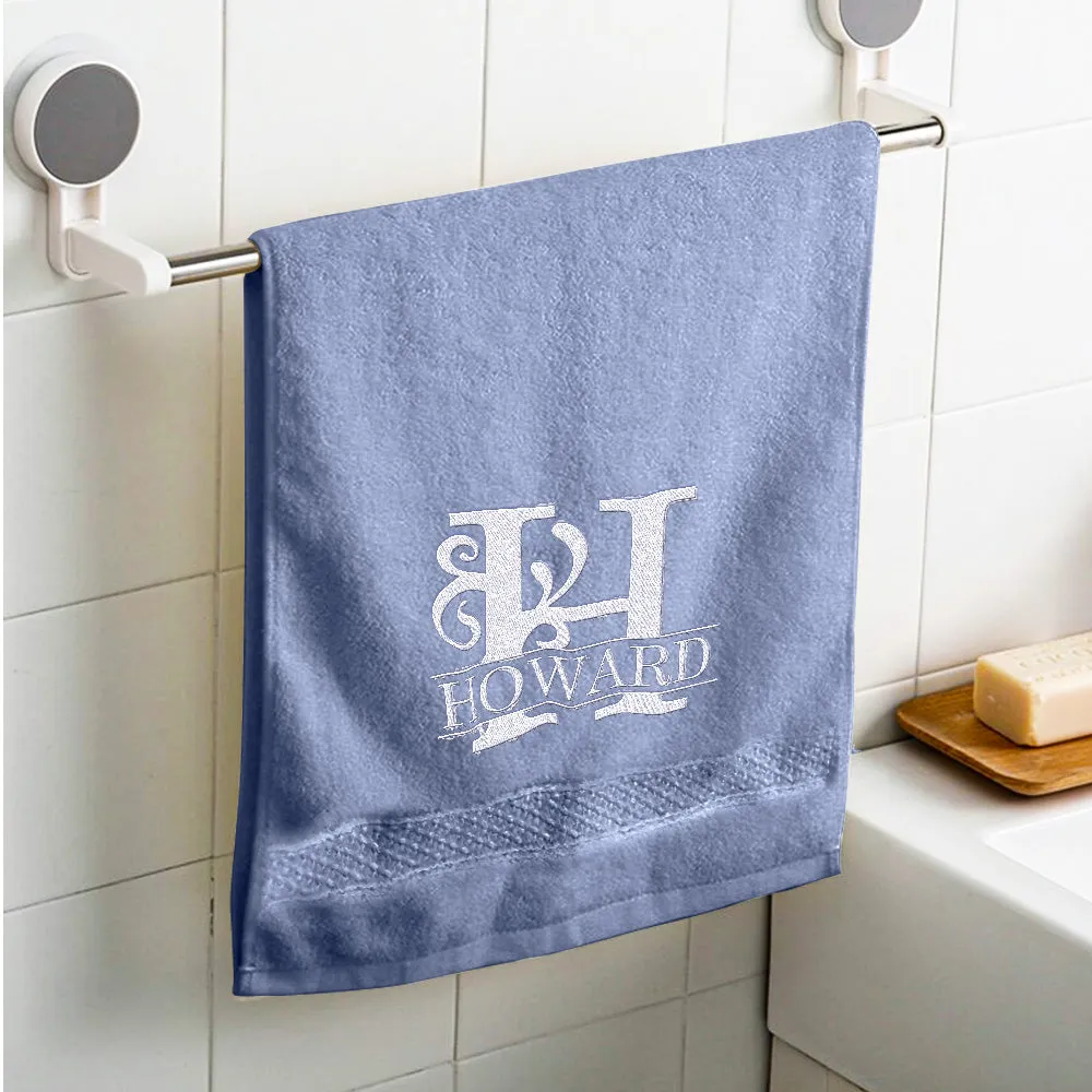 Custom Embroidered Towel Personalised Initial and Name Towel Gift for Lover