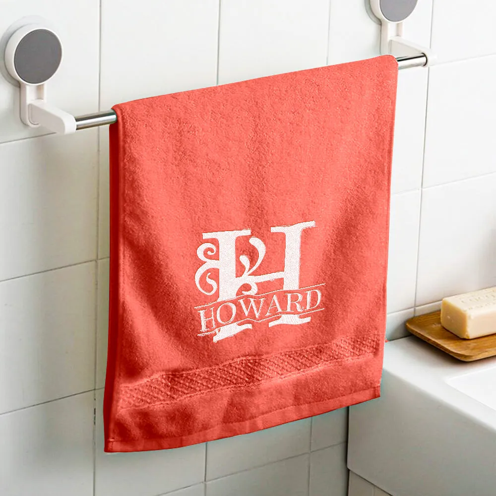 Custom Embroidered Towel Personalised Initial and Name Towel Gift for Lover