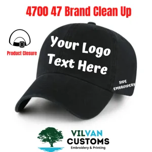 Custom Embroidery, 4700 47 Brand Clean Up Hats