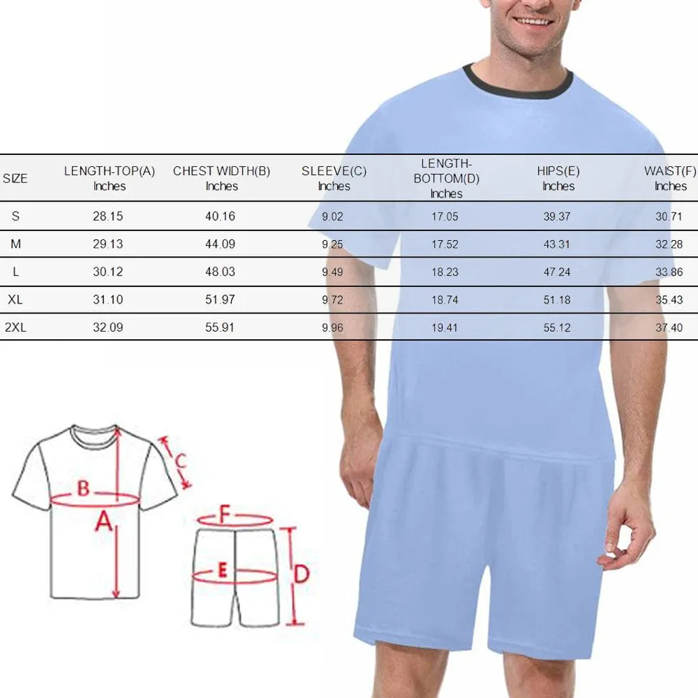 Custom Face Couple Pajamas Personalized Your Idol Couple Matching Crew Neck Short Pajama Set