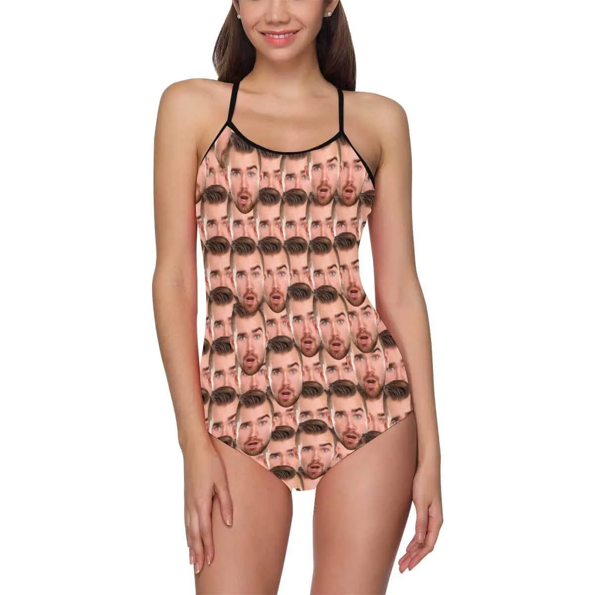 Custom Face My Husband Women's Slip One Piece Swimsuit