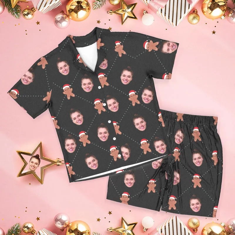 Custom Face Pajamas Christmas Pajamas Cute Gingerbread Pajamas