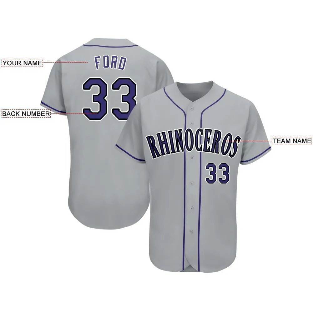 Custom Gray Purple-Black Baseball Jersey