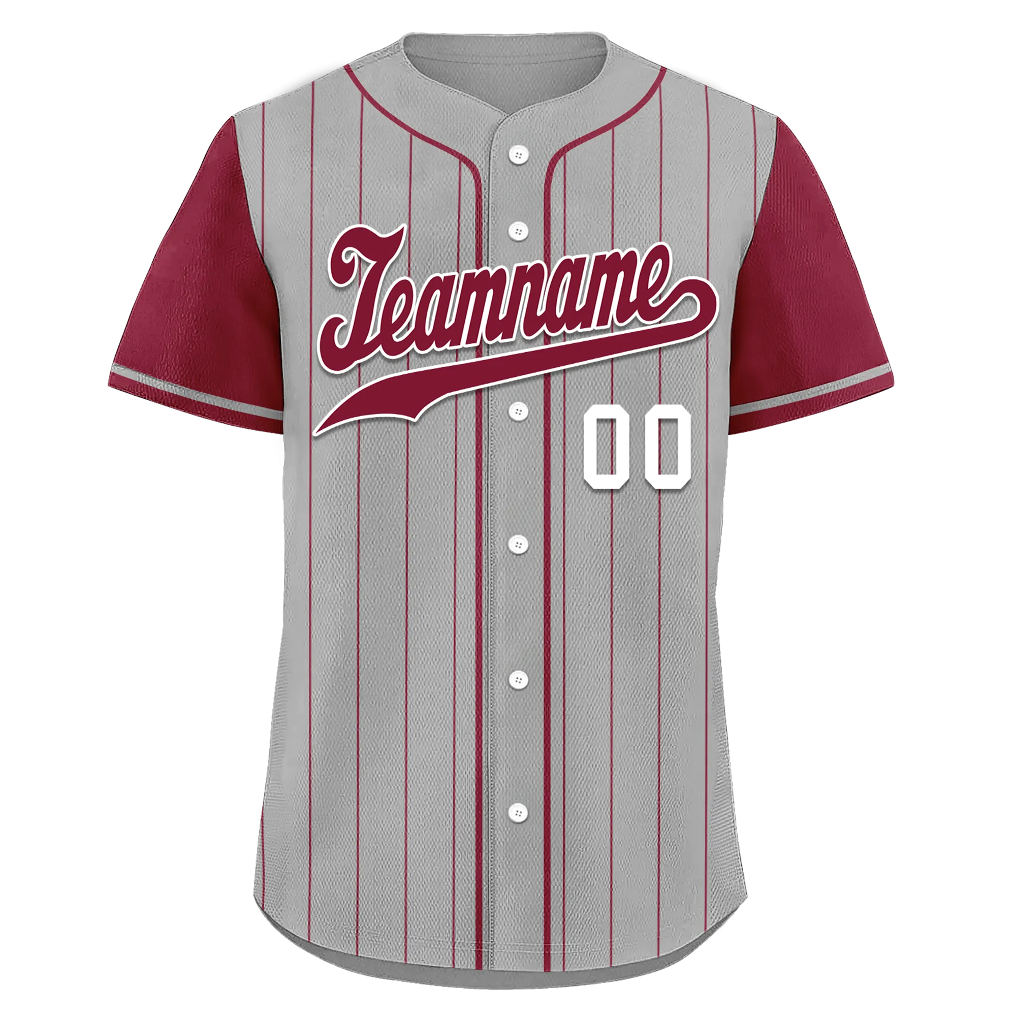 Custom Gray Red Stripe Fashion Personalized Authentic Baseball Jersey BSBJ01-D017260