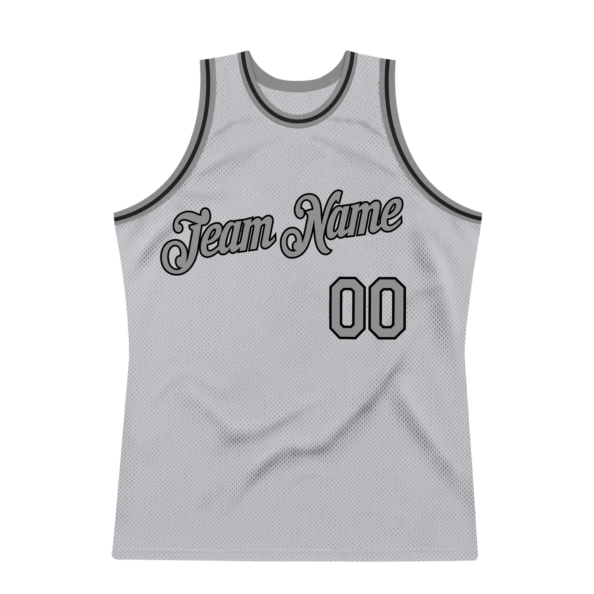 Custom Gray Steel Gray-Black Authentic Throwback Basketball Jersey