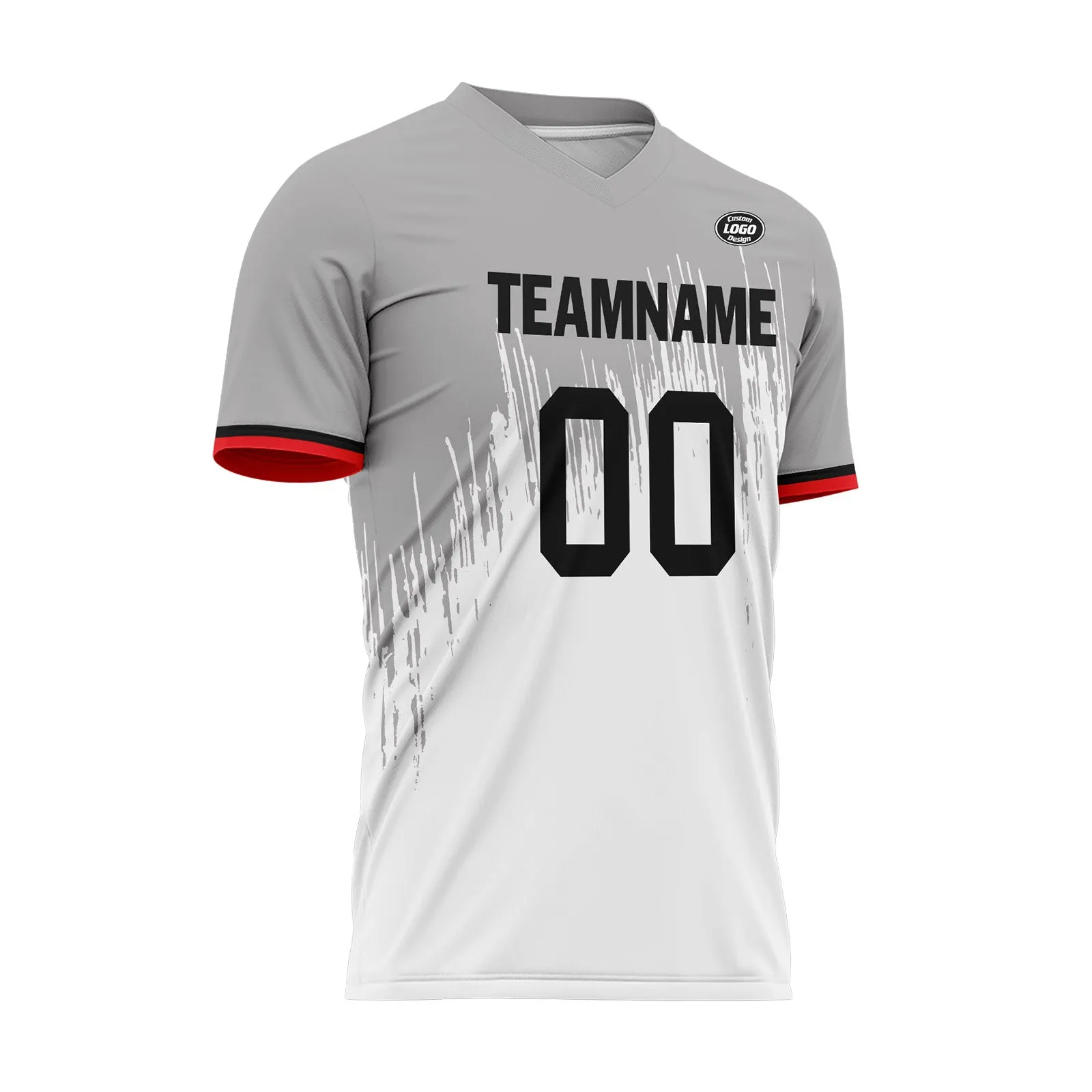 Custom Gray White Soccer Sets Jersey Personalized SCJ101-D28027