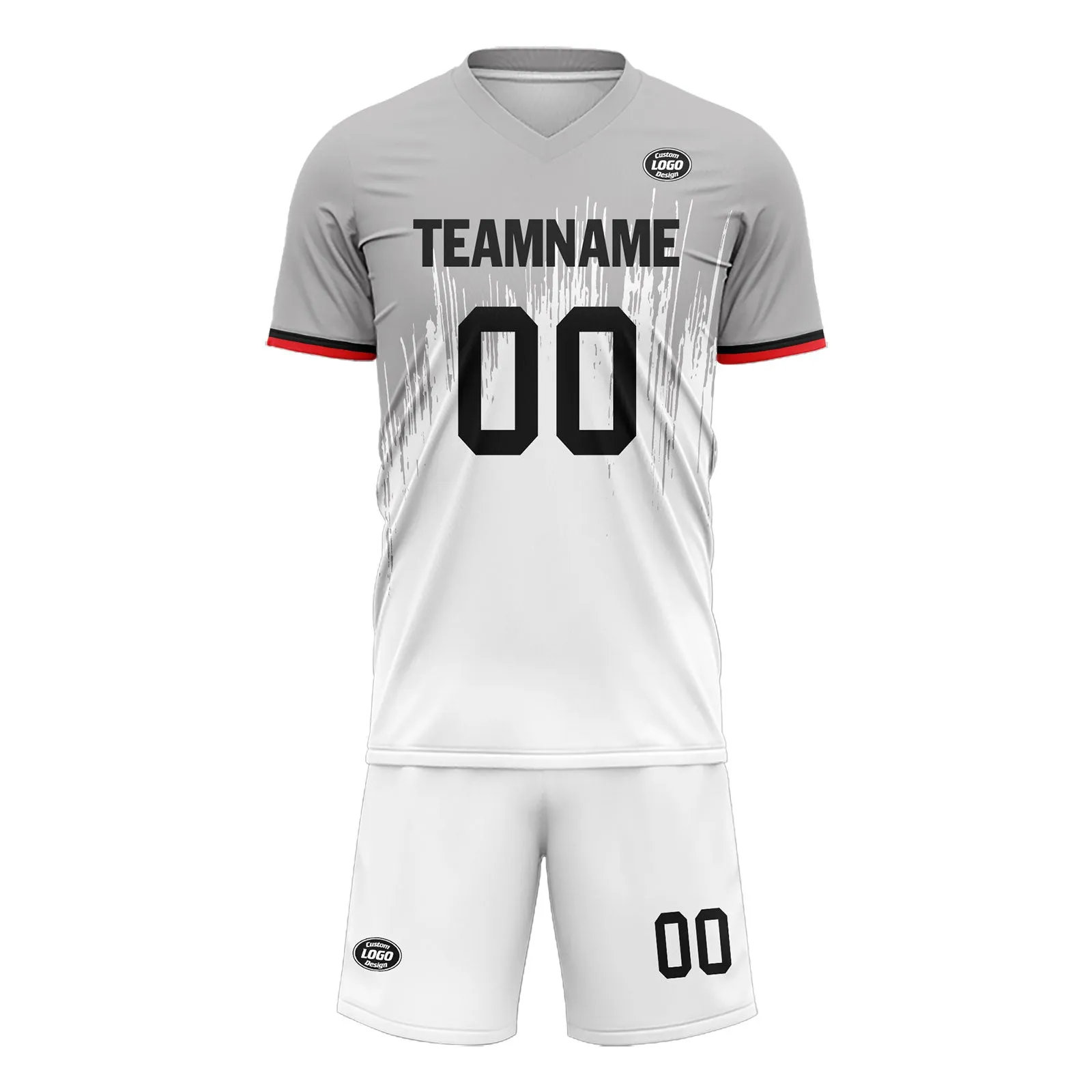 Custom Gray White Soccer Sets Jersey Personalized SCJ101-D28027