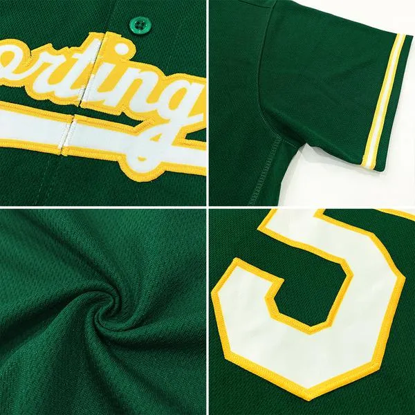 Custom Green Green-Cream Authentic Baseball Jersey