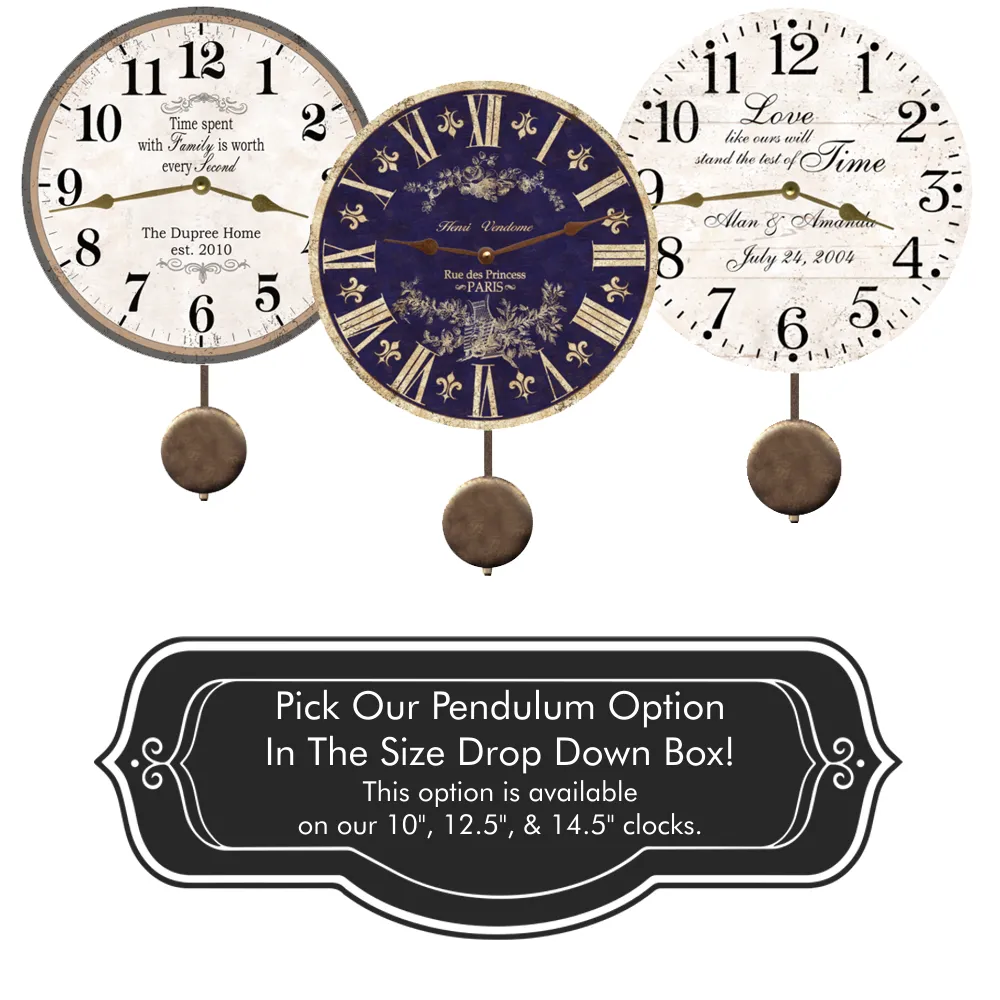 Custom Home Sweet Home Family Clock – Trendy Modern Colors