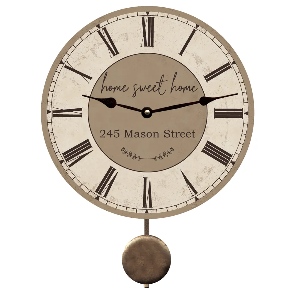 Custom Home Sweet Home Family Clock – Trendy Modern Colors