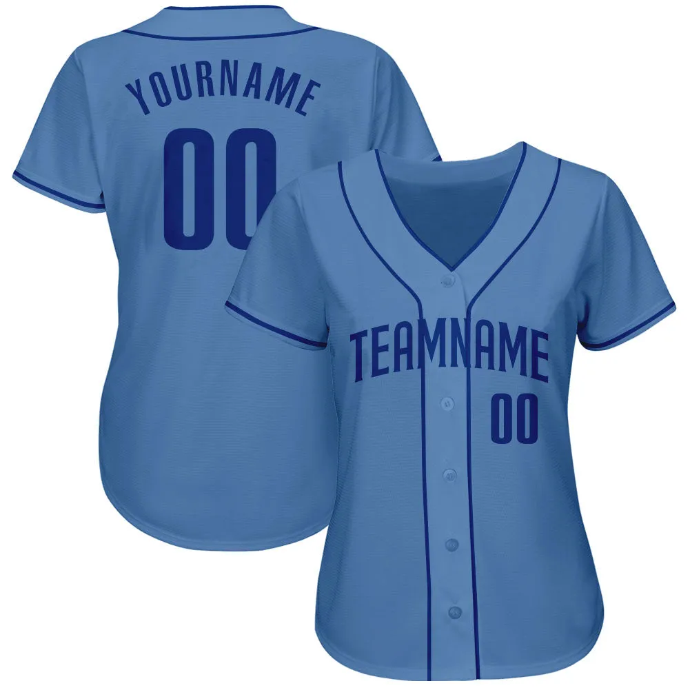 Custom Light Blue Royal Authentic Baseball Jersey