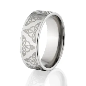 Custom Made Celtic Wedding Rings: 8mm Titanium