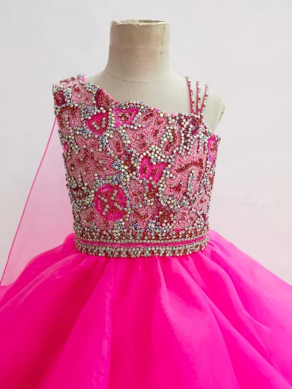 Custom Made Children's Fuchsia Pageant Ball Gown