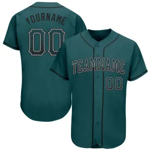 Custom Midnight Green Black-Gray Authentic Drift Fashion Baseball Jersey