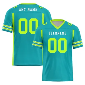 Custom Mint Green Striped Sleeves Personalized Authentic Football Jersey FBJ02-D06047