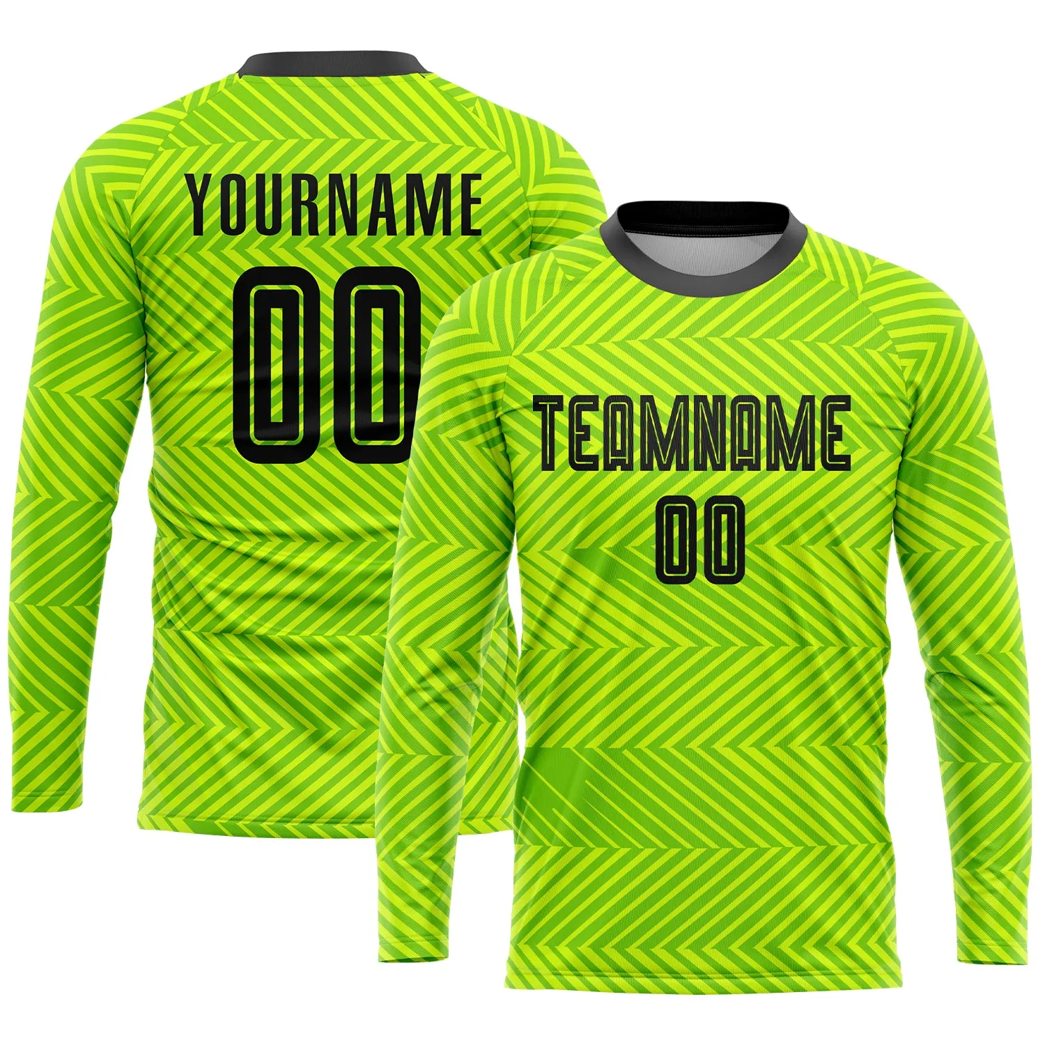 Custom Neon Green Black Sublimation Soccer Uniform Jersey