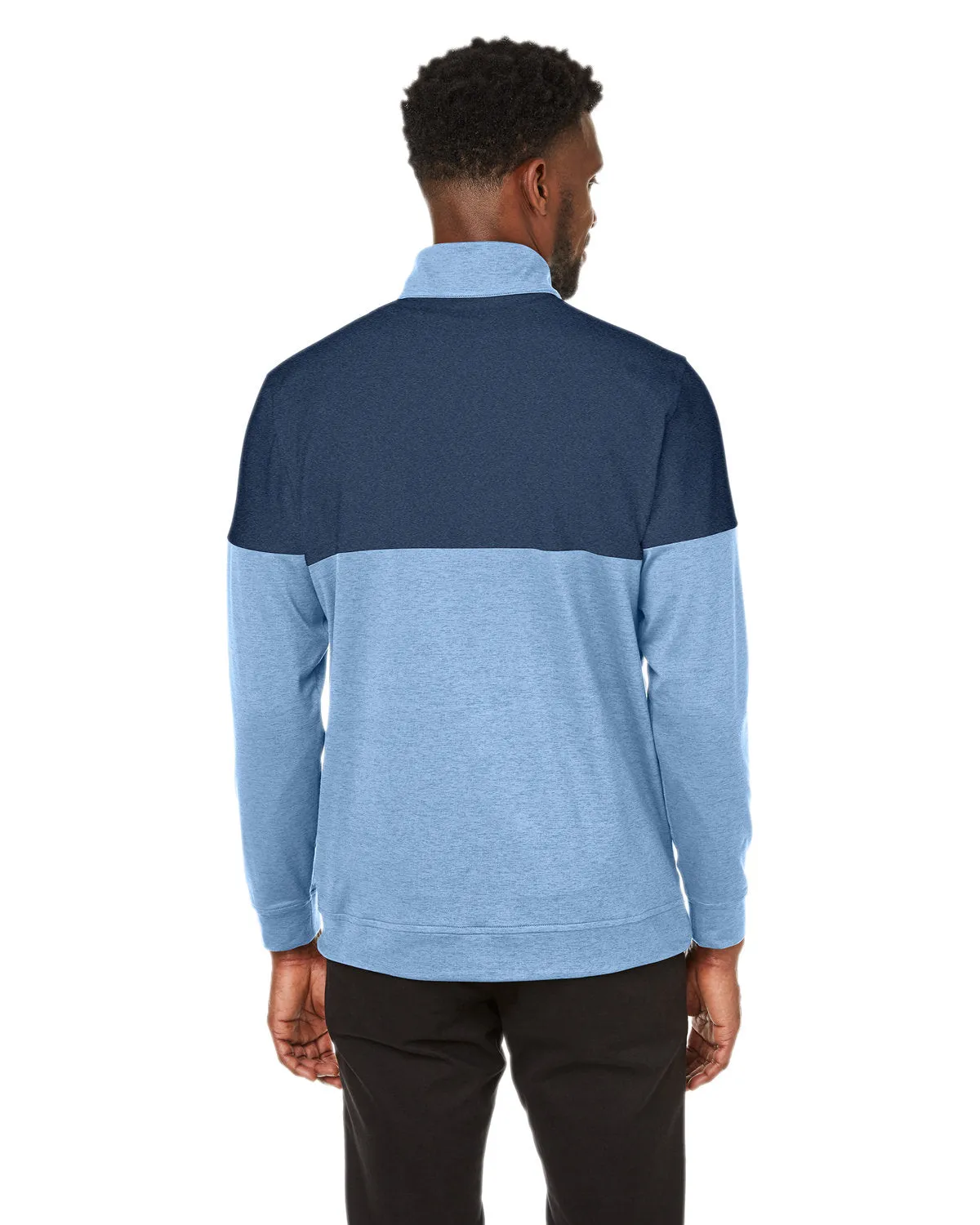 Custom Puma Men's Cloudspun Warm Up Quarter-Zip, Blue Bell Dark Denim