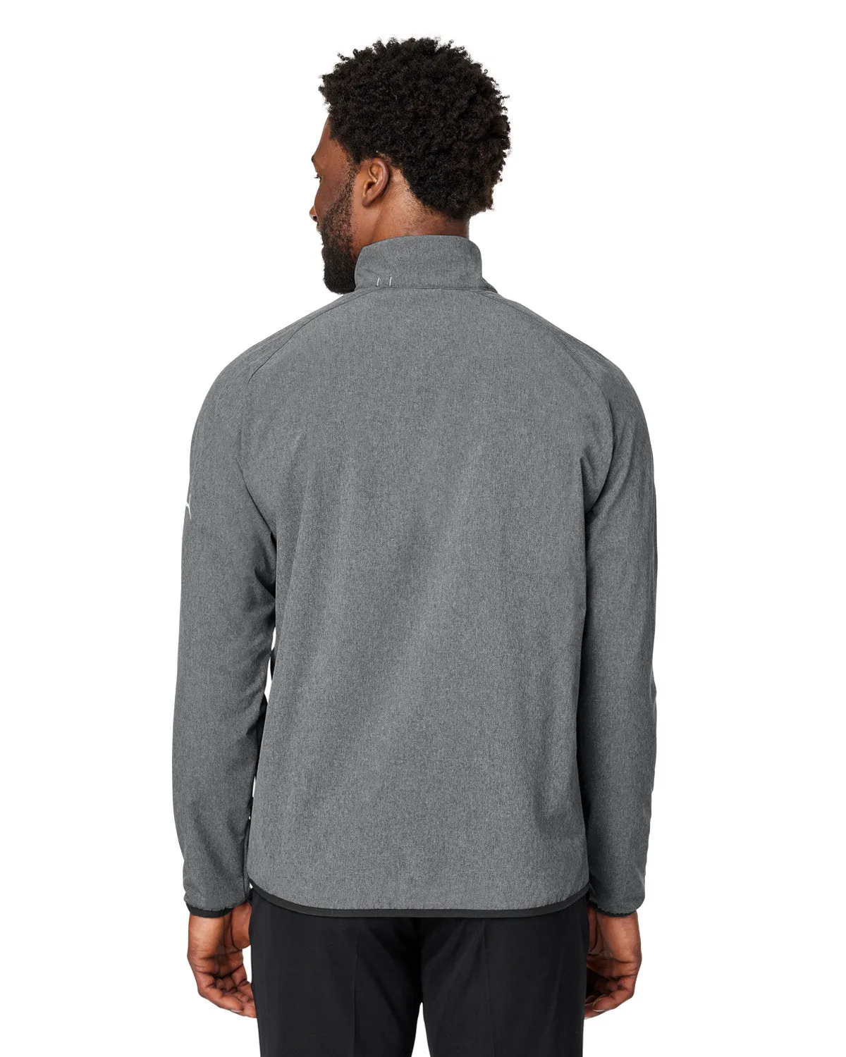 Custom Puma Men's Coastal Woven Quarter-Zip, Puma Black Heather