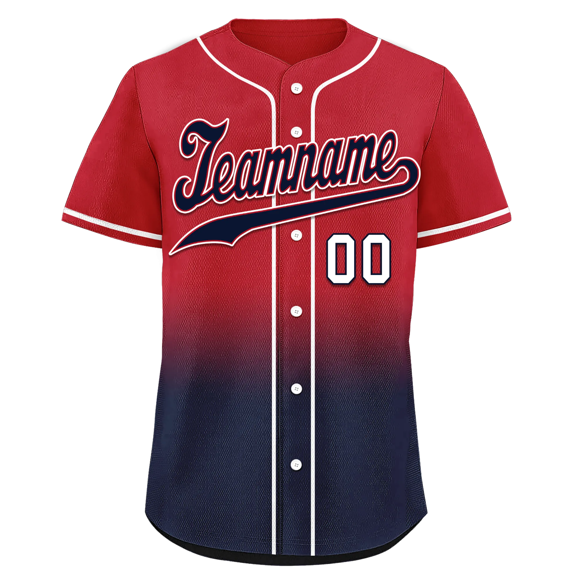 Custom Red Blue Fade Fashion Personalized Authentic Baseball Jersey BSBJ01-D0a70bc