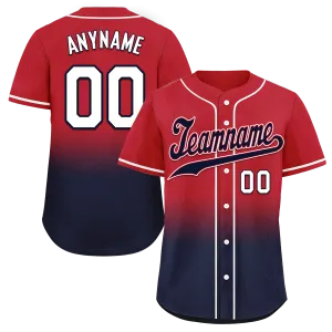 Custom Red Blue Fade Fashion Personalized Authentic Baseball Jersey BSBJ01-D0a70bc