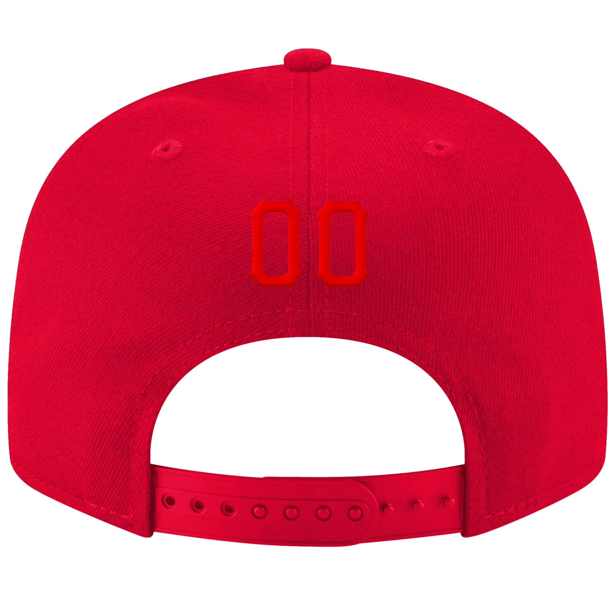 Custom Red Red-Black Stitched Adjustable Snapback Hat