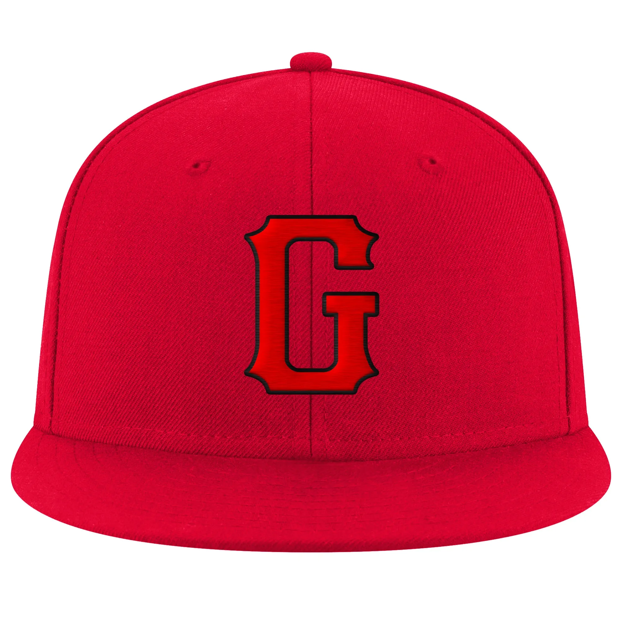 Custom Red Red-Black Stitched Adjustable Snapback Hat